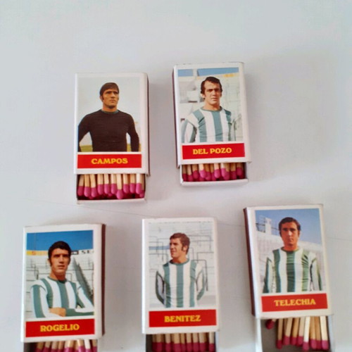 Matchboxes with Real Betis footballers from the 70s like new
