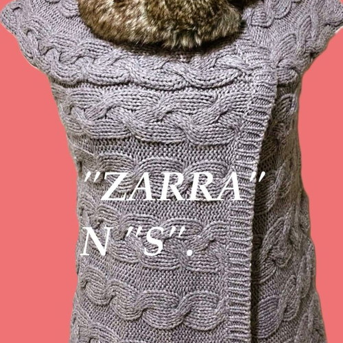 Knit sleeveless sweater Zara size S like new, gray with fur