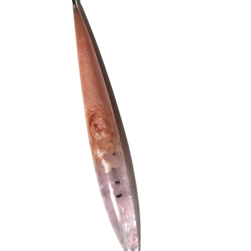 Pen with pink quartz new, epoxy resin