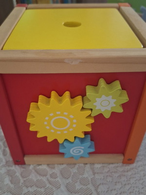 Wooden educational cube toy like new