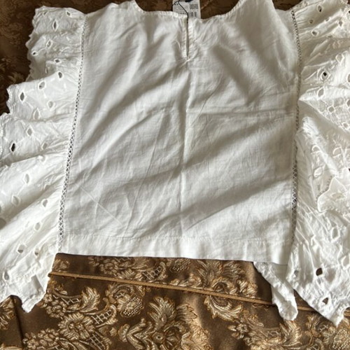Mango 100% cotton top with broderie embroidery new, size XS