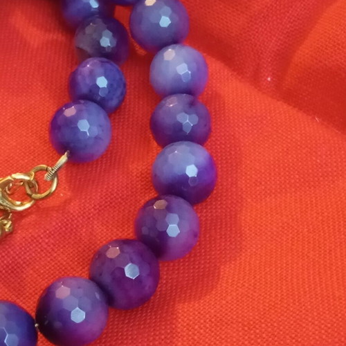 Necklace with semiprecious stones handmade vintage 90s amethyst beads