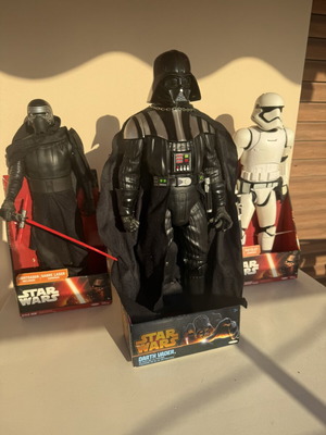 Star Wars figures Darth Vader, Kylo Ren, Stormtrooper