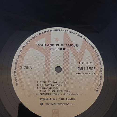 The Police Outlandos d'Amour vinyl used, rock