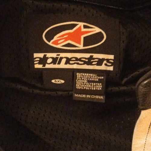 Alpinestars leather men's motorcycle jacket 4XL like new