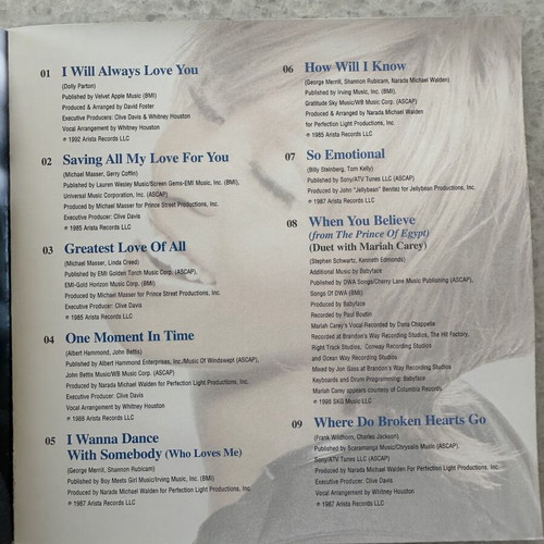 Whitney Houston The Ultimate Collection CD and DVD like new