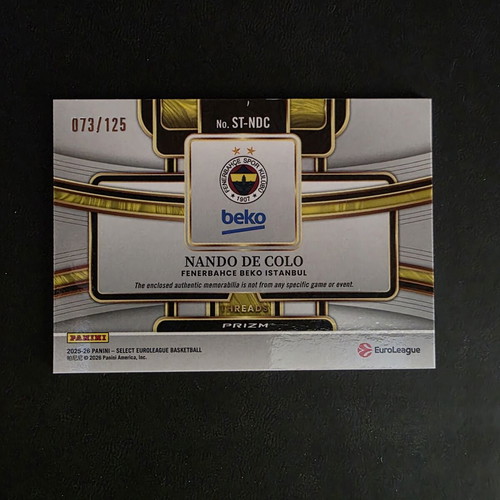 Nando De Colo EuroLeague Select 2025-2026 Jersey Patch new