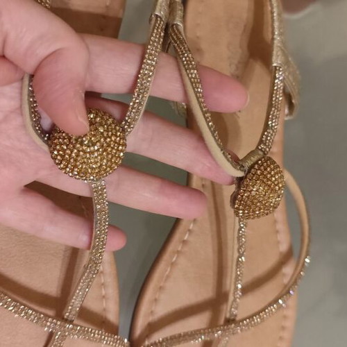Flat sandals gold color size 39 used
