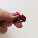 Ring black with red rose new