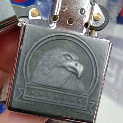 Lighter with flint new, American eagle design