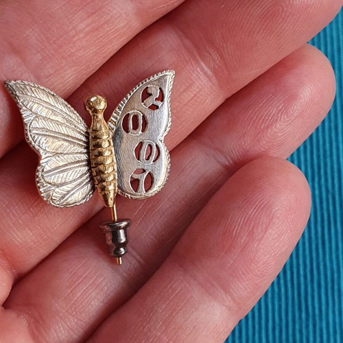 Silver 925 Butterfly Brooch 2007 like new, silver and gold