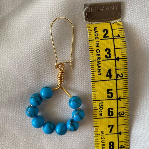 Hoop earrings with haolite beads, made to order