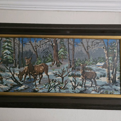 Embroidered painting used