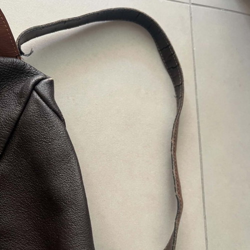 Vintage Thiros leather backpack used, brown