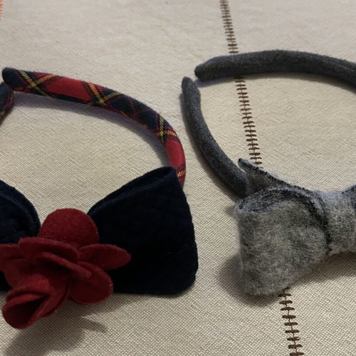 Children's winter headbands like new, set of two wool fabric