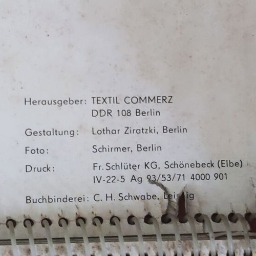 DDR Textil Commerz 1972 vintage desk calendar