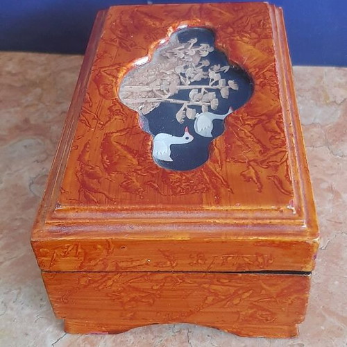 Wooden jewelry box used 13x8