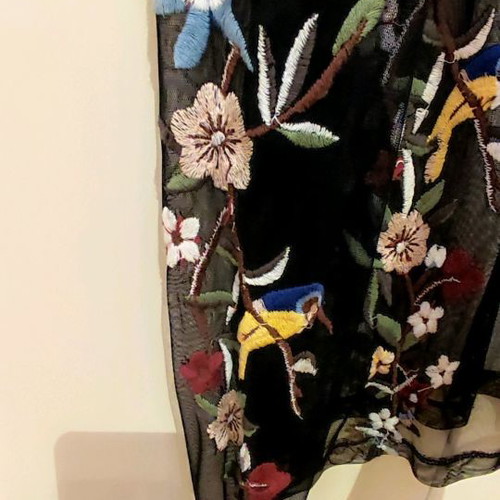 Zara black transparent blouse with embroidery new, size medium