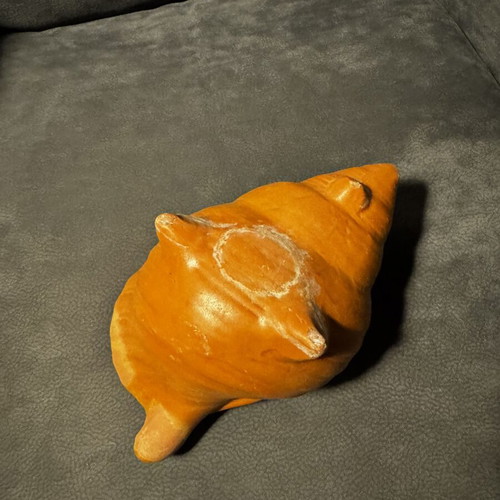 Clay flowerpot in shell shape like new