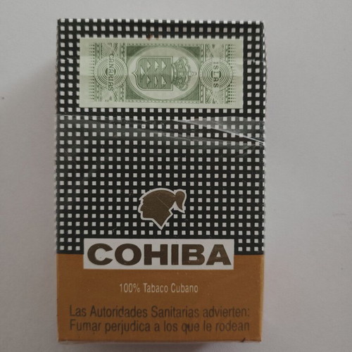 Empty hard cigarette pack COHIBA used, 100% Tabaco Cubano
