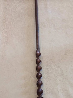 Hand drill used, huge, iron, solid, handmade, marked