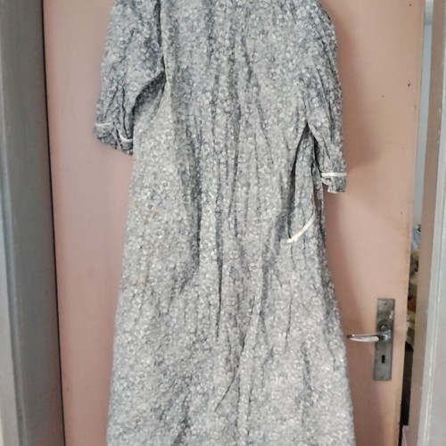 Retro vintage women's cotton papyrus robe used, floral pattern 70s