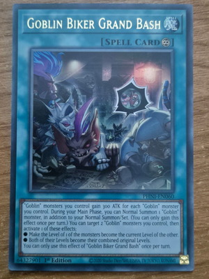 Goblin Biker Grand Bash PHNI κάρτα Yu-Gi-Oh! καινούργια, Ultra Rare 1η έκδοση