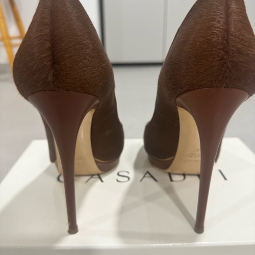 Casadei pony skin pumps like new, size 38, brown