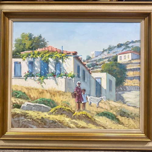 N. Krideras Landscape Like New 45x55 Painting with 53x63 Frame