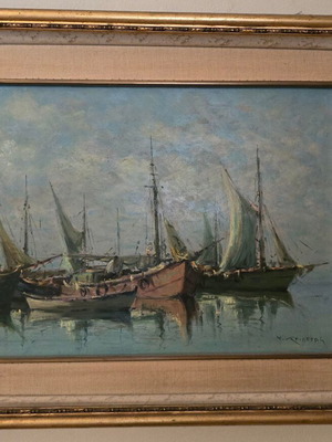 Nikos Krideras painting used, oil on canvas 40x30 cm