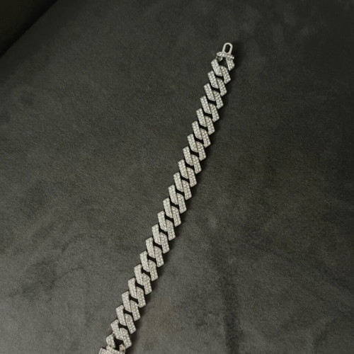 Bracelet diamonds 21cm new, silver color