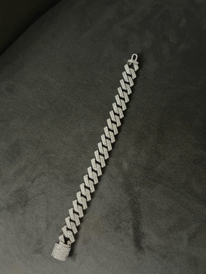 Bracelet diamonds 21cm new, silver color