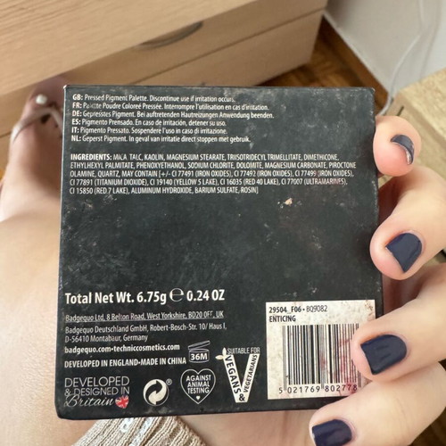 Technic eyeshadow packs used, nine shades