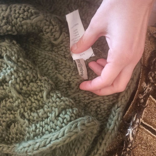 Attrattivo scarf neck warmer like new, knitted wool khaki