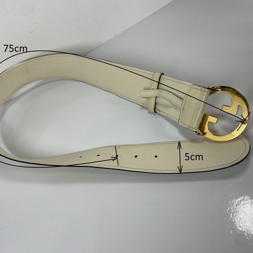 Gucci Blondie leather belt 75cm used, cream