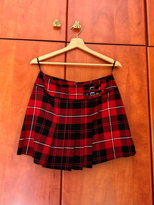 Red plaid skirt Lui E Lei used, punk grunge vintage Y2K style