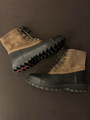 Prada leather men's boots used, size 42.5, black/light brown