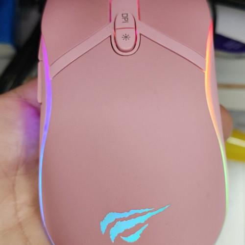 RGB speakers and mouse set in pink like new