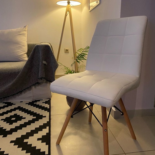White leather chairs new, pack of four
