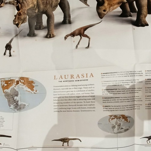 National Geographic Planet of the Dinosaurs double-sided map