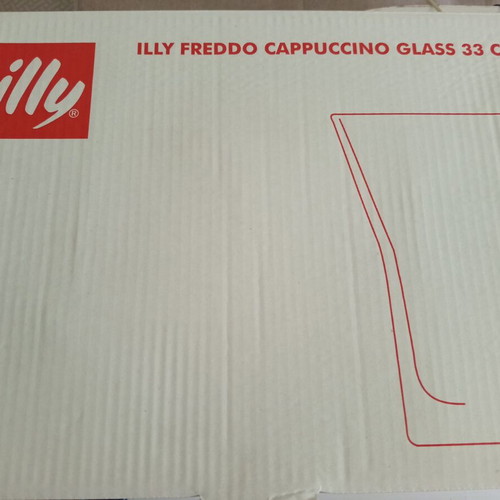 Illy Freddo Cappuccino Glasses set of 12, new, 33cl