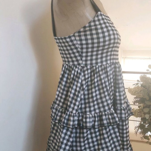 Zara dress black and white mini checkered like new
