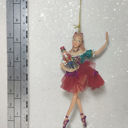 Ballerina with Nutcracker hanging ornament