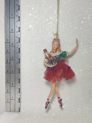 Ballerina with Nutcracker hanging ornament