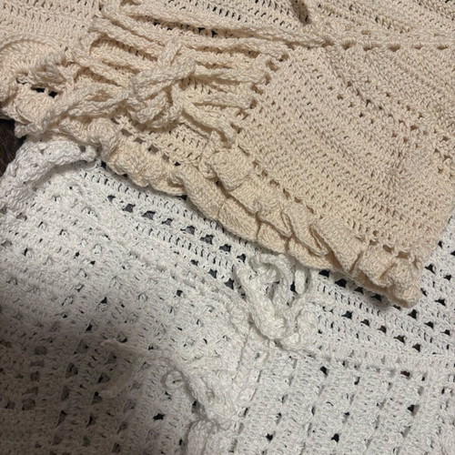Handmade crochet top new, beige