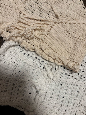 Handmade crochet top new, beige