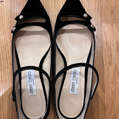 Jimmy Choo London velvet slingback ballerinas size 38.5 like new