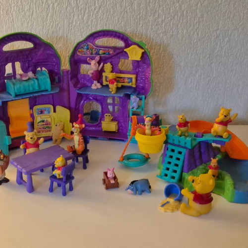 Vintage Winnie the Pooh Mattel 100 Acre Wood playset bundle