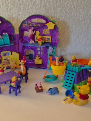 Vintage Winnie the Pooh Mattel 100 Acre Wood playset bundle