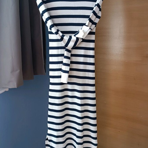 Long ribbed Valentin Studio striped dress like new